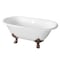 Aqua Eden Clawfoot Bathtubs, 60 L, 30.31 W, White/Brushed Nickel, Cast Iron VCTND603119NC8 - alternate 1